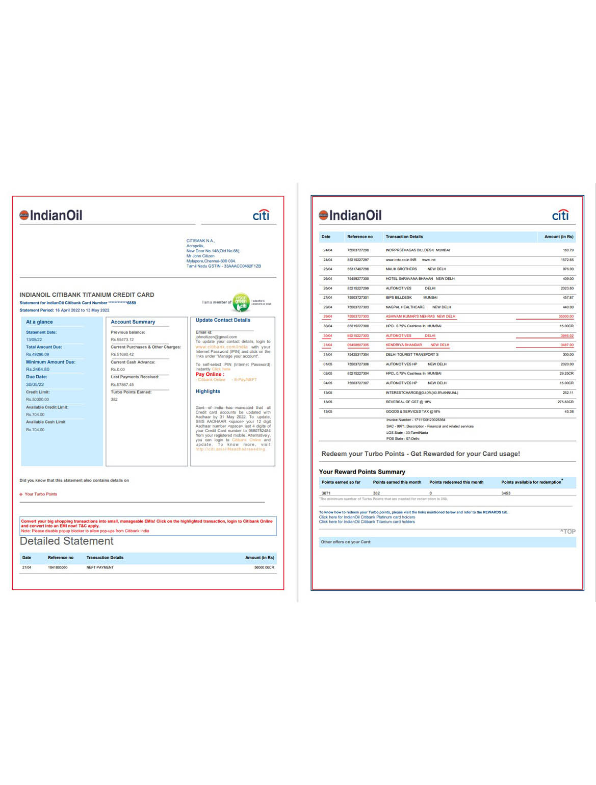 India indian oil utility bill